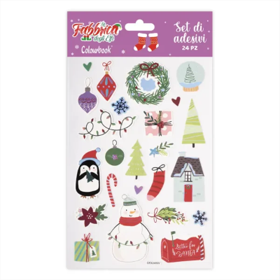 SET 24 STICKERS NATALE DECORAZIONI COLOURBOOK