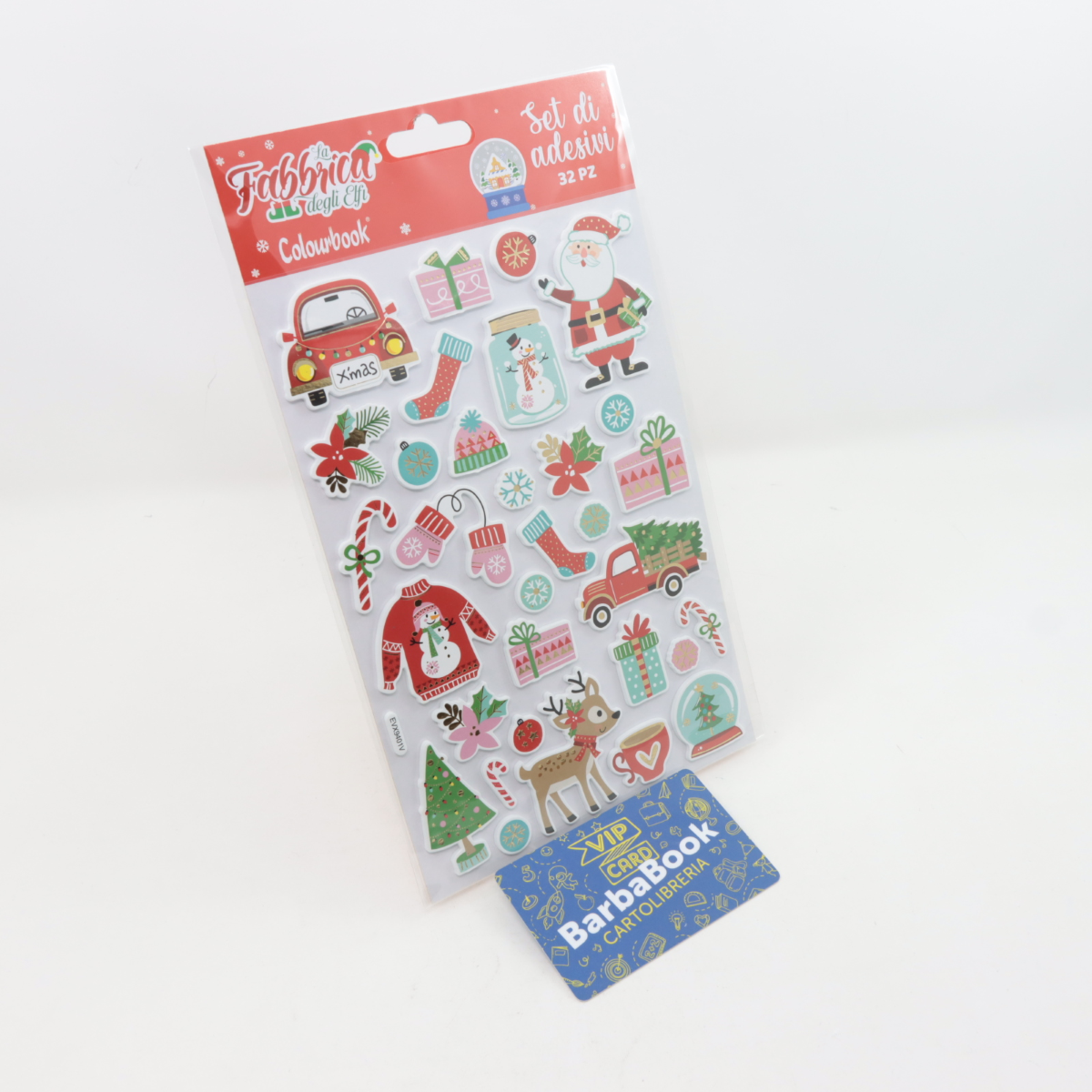 SET 32 STICKERS NATALE CHRISTMAS A RILIEVO COLOURBOOK