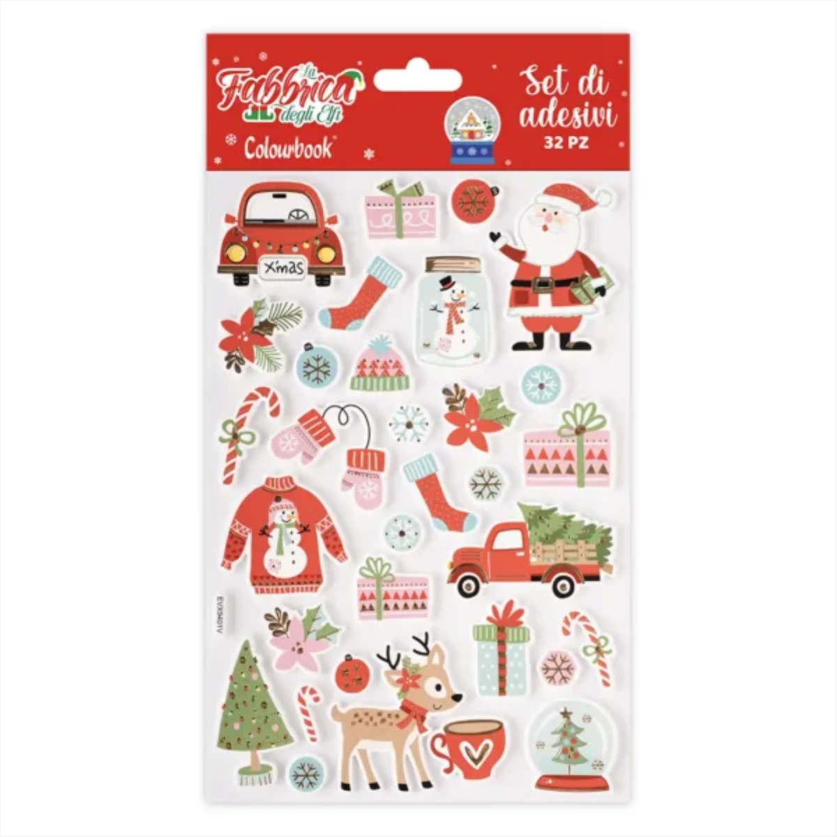 SET 32 STICKERS NATALE CHRISTMAS A RILIEVO COLOURBOOK