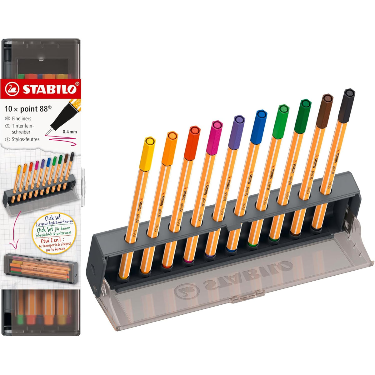 SET 10 PENNARELLI STABILO PEN POINT 88 ART. 8810-5 CLICK SET