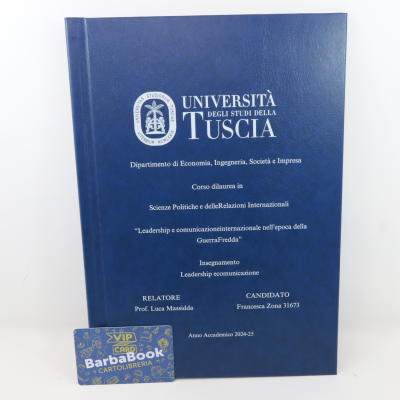 RILEGATURA TESI PERSONALIZZATA UV COPERTINA BLU SCURO