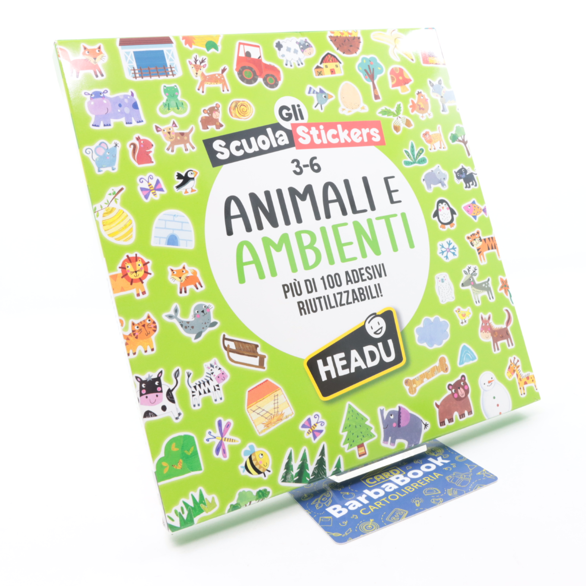 GIOCO HEADU SCUOLA STICKERS ANIMALI E AMBIENTI