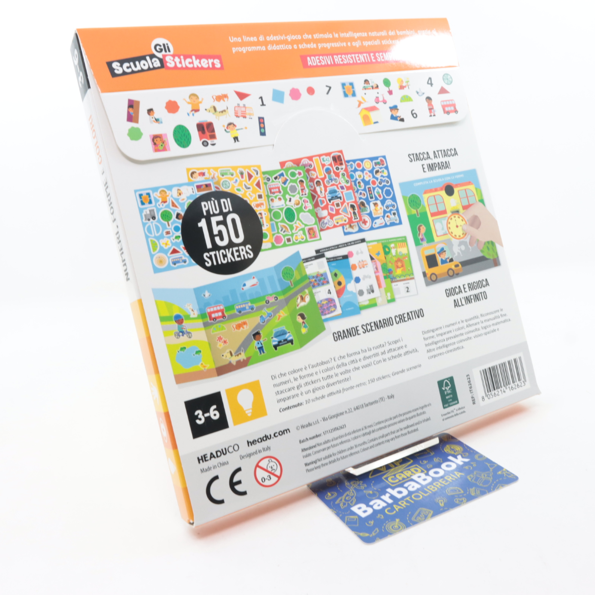 GIOCO HEADU SCUOLA STICKERS NUMERI FORME E COLORI