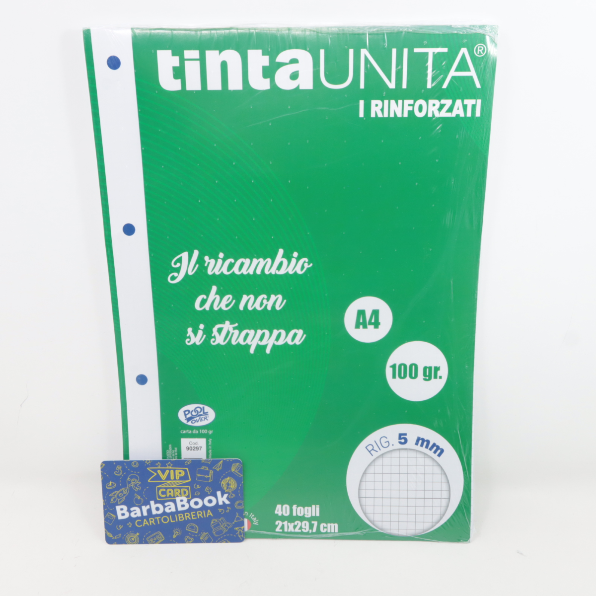 RICAMBIO A4 BIANCO RINFORZATO FG.40 GR.100 TINTAUNITA 5M
