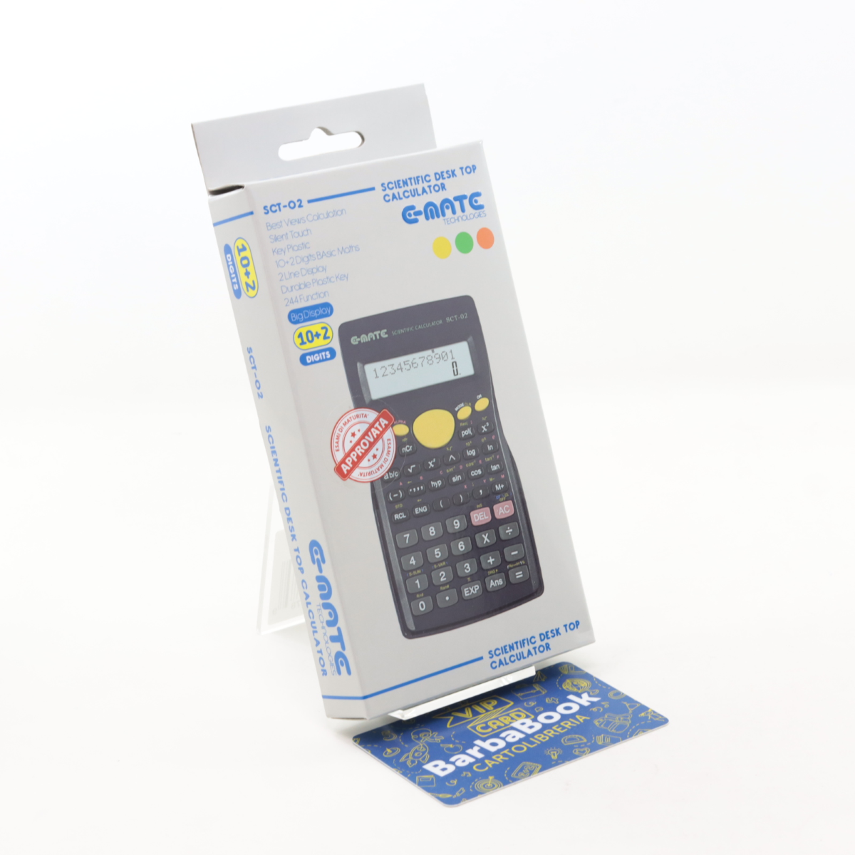 CALCOLATRICE SCIENTIFICA 10+2 CIFRE SCT-02 E-MATE TECHNOLOGIES 244 FUNZIONI