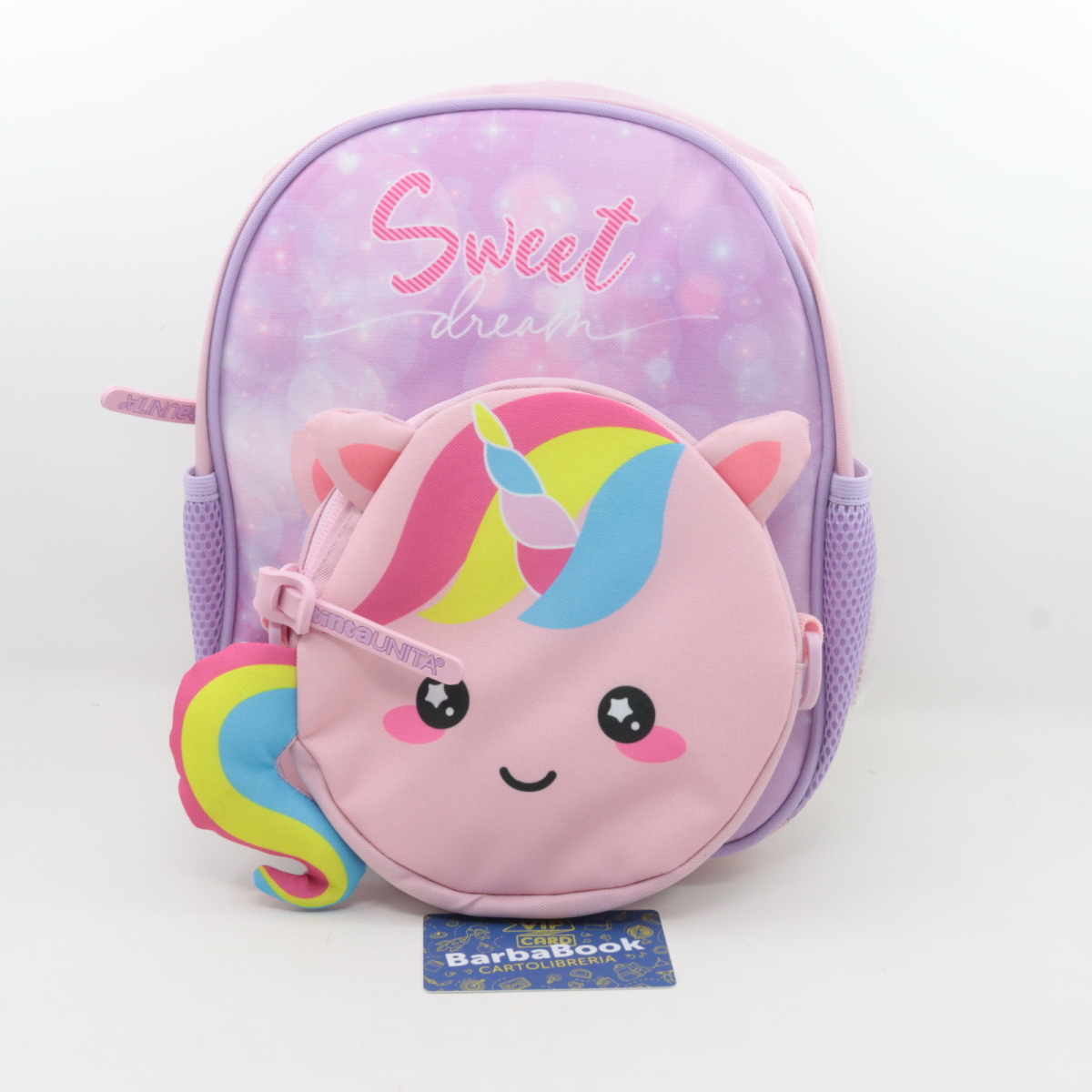 ZAINETTO ASILO TINTA UNITA KIDS CON TRACOLLA TERMICA UNICORNO
