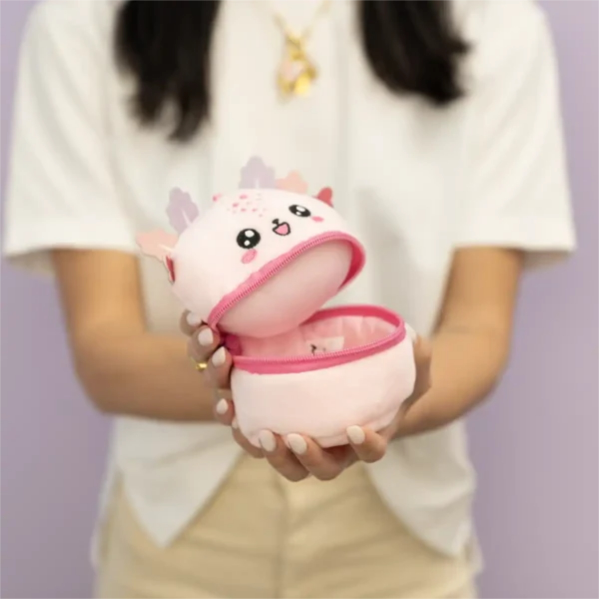 POUCHETTE IN PELUCHE SOFTY AXOLOTL COLOURBOOK