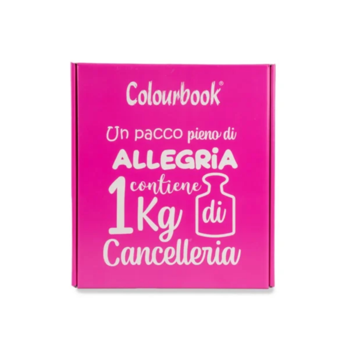 BOX SORPRESA 1 KG. DI CANCELLERIA ASSORTITA COLOURBOOK ROSA FLUO