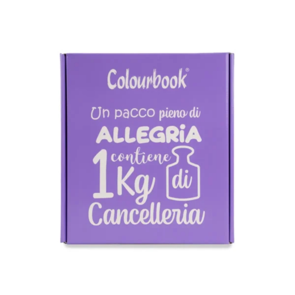 BOX SORPRESA 1 KG. DI CANCELLERIA ASSORTITA COLOURBOOK LILLA