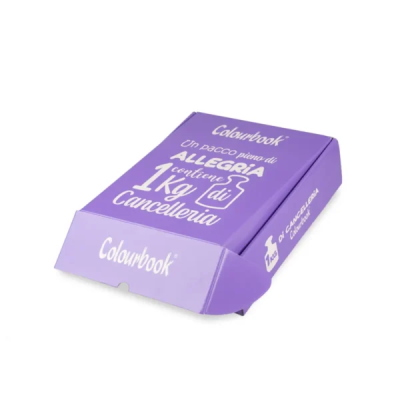 BOX SORPRESA 1 KG. DI CANCELLERIA ASSORTITA COLOURBOOK LILLA