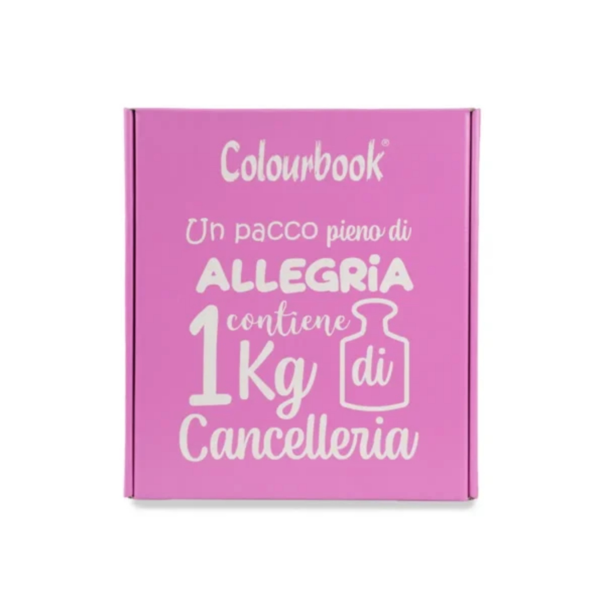 BOX SORPRESA 1 KG. DI CANCELLERIA ASSORTITA COLOURBOOK FUCSIA