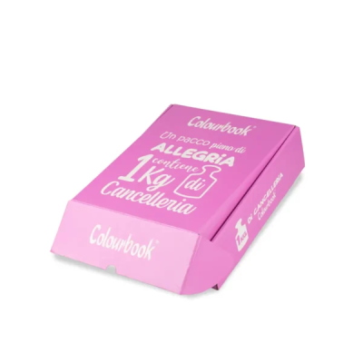 BOX SORPRESA 1 KG. DI CANCELLERIA ASSORTITA COLOURBOOK FUCSIA