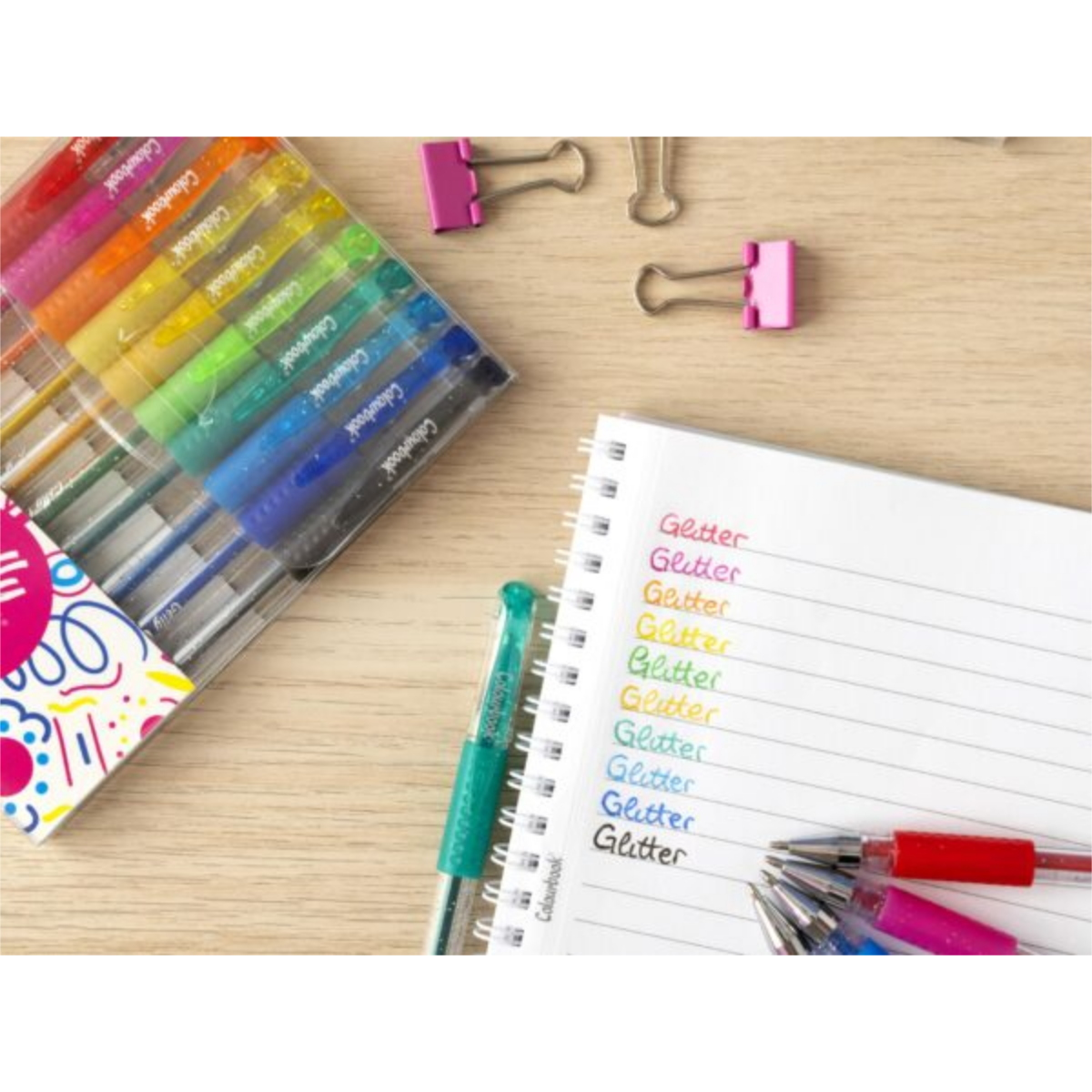 SET 10 PENNE ROLLER GEL GLITTER COLOURBOOK GELLY ART. COL23550G