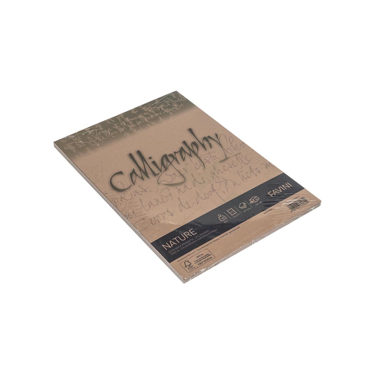 FOGLIO CARTA A4 CALLIGRAPHY NATURE CRUSH MANDORLA GR. 120 FAVINI