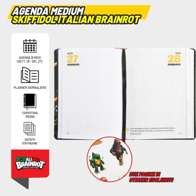 SUPER DIARIO ITALIAN BRAINROT 2026-27 STANDARD ART. 75841 ROSSO