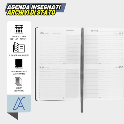 AGENDA DELL'INSEGNANTE ARCHIVI DI STATO 2026-27 DA VINCI
