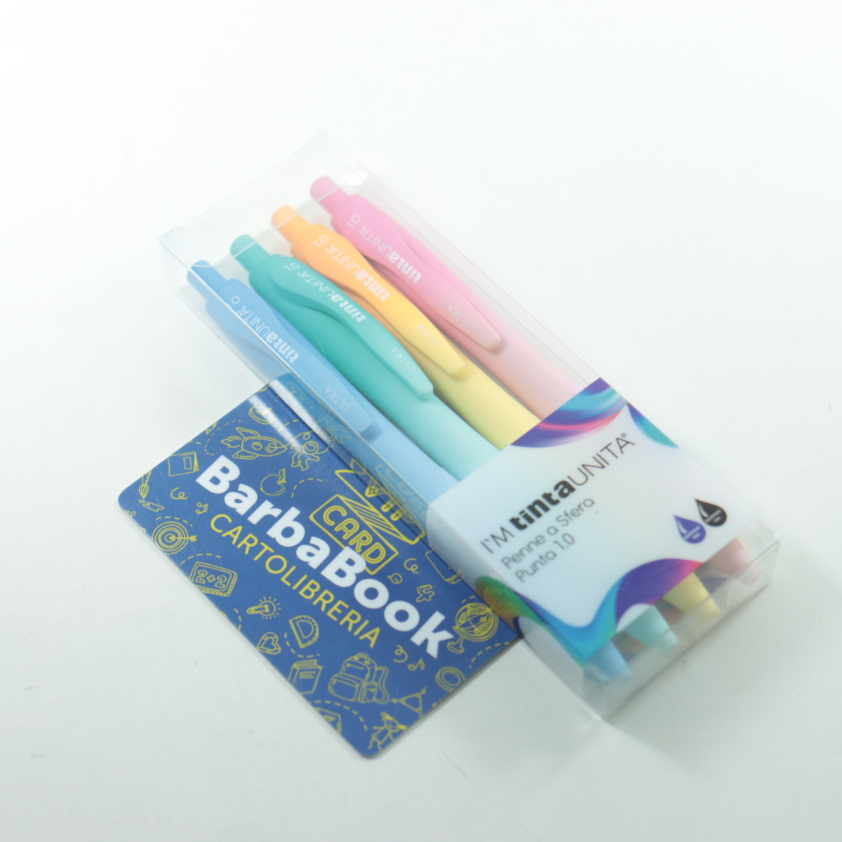SET 4 PEZZI PENNA SFERA IM COLOR TINTA UNITA MM. 1,0 PASTEL