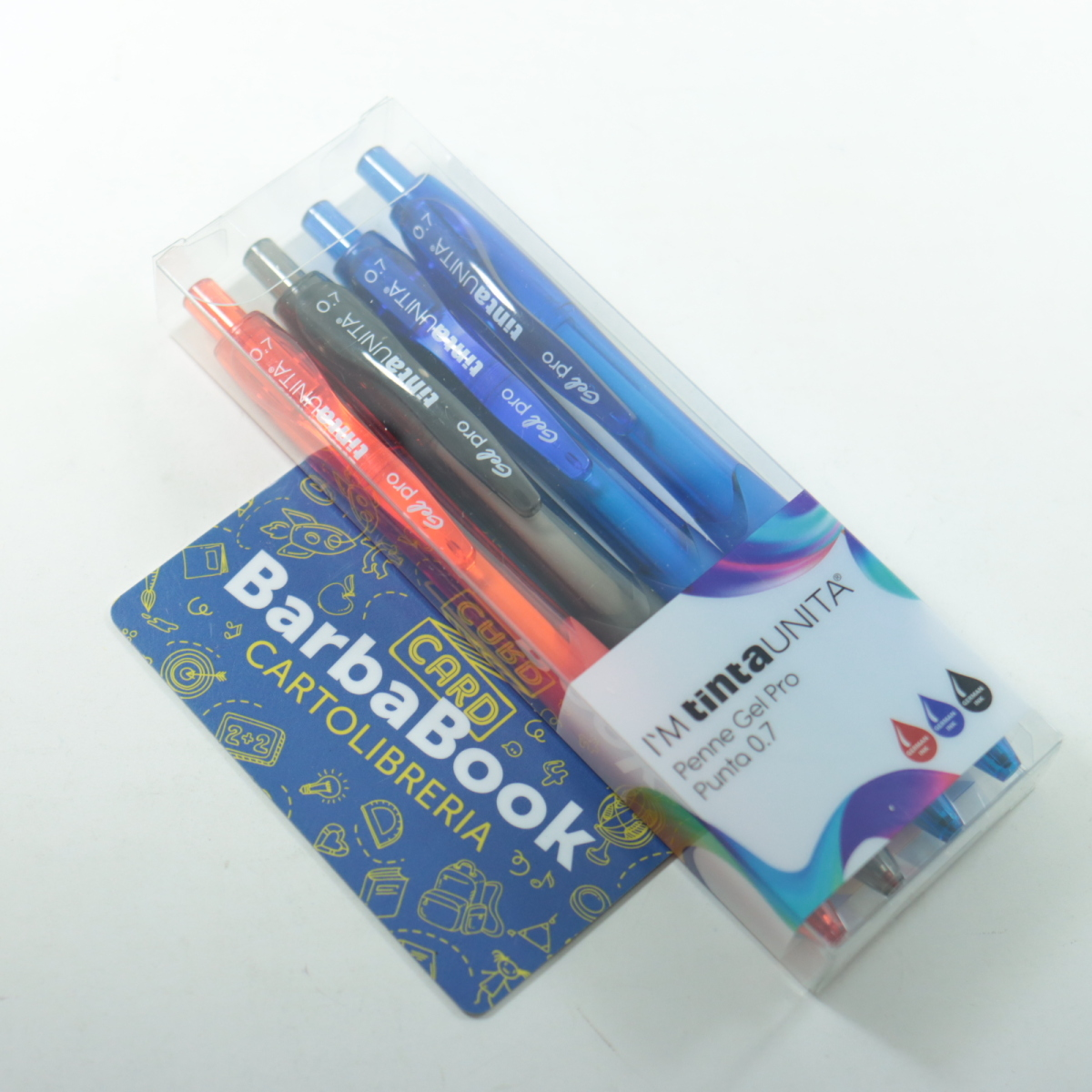 SET 4 PEZZI PENNA SFERA IM COLOR TINTA UNITA MM. 0,7 GEL PRO