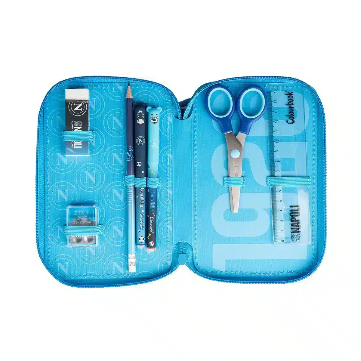 ASTUCCIO CORREDINO 3 CERNIERE SSC NAPOLI COLOURBOOK AZZURRO