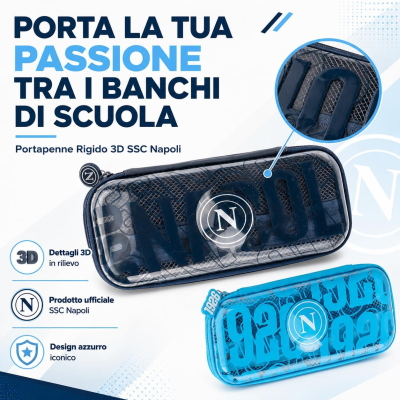 ASTUCCIO PORTAPENNE RIGIDO SSC NAPOLI COLOURBOOK BLU