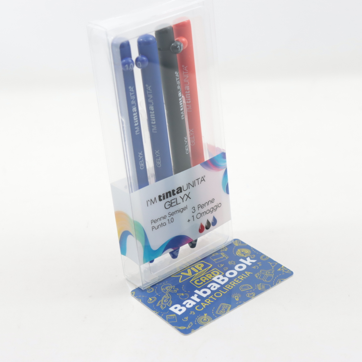 SET 4 PEZZI PENNA GELYX TINTA UNITA MM. 1,0 