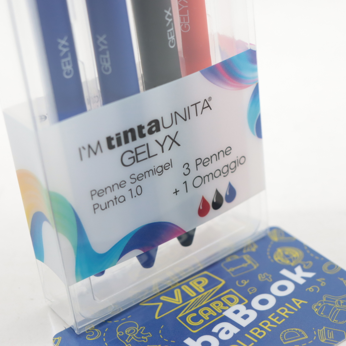 SET 4 PEZZI PENNA GELYX TINTA UNITA MM. 1,0 